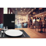 Set de table raw, en cuir v�ritable, noir