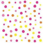 Serviette � motif 'colorful dots', 330x330 mm, rose