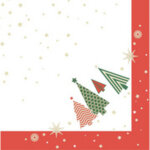 Serviette � motif de no�l 'plain christmas trees'