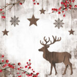 Serviette � motif de no�l 'x - mas deer'