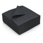 Serviettes de table jetables aspect tissu 40 x 40 cm noir - lot de 50 Serviettes de table jetables aspect tissu 40 x 40 cm noir - lot de 50