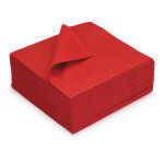 Serviettes de table jetables aspect tissu 40 x 40 cm rouge - lot de 50