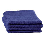 Serviettes de toilette coton bleues 30 x 54 cm, lot de 6 Serviettes de toilette coton bleues 30 x 54 cm, lot de 6