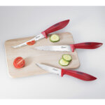 Set de couteaux, 3 pi�ces, rouge