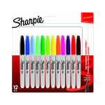 Sharpie fine marqueur permanent pointe ogive 0, 9 mm - 12 couleurs assorties Sharpie fine marqueur permanent pointe ogive 0, 9 mm - 12 couleurs assorties