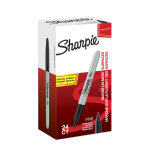 Sharpie fine marqueur permanent pointe ogive 0, 9 mm - noir - bo�te de 20 + 4 offerts