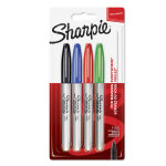 Sharpie marqueur permanent pointe fine ogive 0, 9 mm - pochette de 4 couleurs assorties Sharpie marqueur permanent pointe fine ogive 0, 9 mm - pochette de 4 couleurs assorties