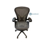 Si�ge de bureau ergonomique herman miller aeron premium nickel reconditionn� - assise et dossier en maille ...