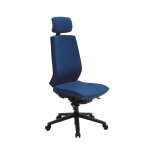 Sige de bureau mathilde tissu rembourr avec ttire hauteur ajustable a roulettes - bleu