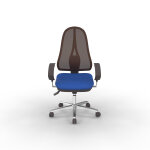Si�ge de bureau open point deluxe tissu bleu maille noir hauteur r�glable - dossier accoudoirs roulettes ...