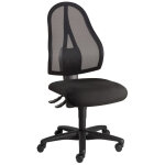 Sige de bureau open point maille noire hauteur rglable - roulettes