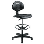 Sige dessinateur polyurthane noir hauteur rglable - dossier repose - pied