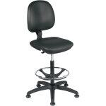 Sige de dessinateur work up vinyle noir hauteur rglable - dossier ajustable repose - pieds chrom patins ...