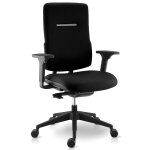 Si�ge de direction edvin tissu polyester noir hauteur r�glable - dossier roulettes