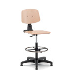 Si�ge haut en bois thao sur patins - r�glable en hauteur et dossier ajustable - repose pied - bois / ...