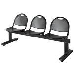 Si�ge sur poutre m�tal d'accueil axil 3 places m�tal noir