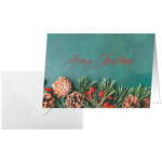 Carte de no�l 'green christmas', a6 paysage (a5)