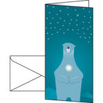 Sigel carte de nol 'polar bear with candle', a6, pour