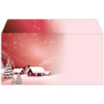 Papier enveloppe � motif de no�l 'chalet style', format long