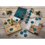 Sticker de no�l 'christmas tree petrol', en rouleau