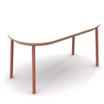 Sokoa table de restauration ovale klik h. 74 cm - plateau blanc - pieds corail Sokoa table de restauration ovale klik h. 74 cm - plateau blanc - pieds corail