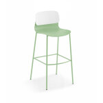 Sokoa tabouret haut de collectivit� klik en polypropyl�ne - pieds m�tal - vert / blanc
