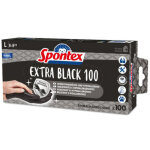 Spontex gants en vinyle extra black, taille: m, noir