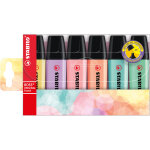 Stabilo boss original pastel surligneur pointe biseaute 2 et 5 mm - coloris assortis - pochette de 6 ...