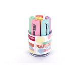 Stabilo boss original pastel surligneur pointe biseaute 2 et 5 mm - coloris assortis - pot de 6