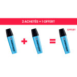 Stabilo boss original surligneur pointe biseaut�e 2 et 5 mm - bleu fluo - offre 2 achet�s = 1 offert