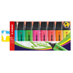 Stabilo boss original surligneurs pointe biseaute 2 et 5 mm - coloris assortis fluos - pochette de 8 ...