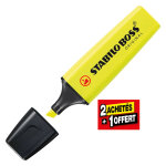 Stabilo boss original surligneur pointe biseaut�e 2 et 5 mm - jaune fluo - lot de 2 + 1 offert