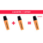 Stabilo boss original surligneur pointe biseaut�e 2 et 5 mm - orange fluo - offre 2 achet�s = 1 offert ...
