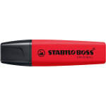 Stabilo boss original surligneur pointe biseaut�e 2 et 5 mm - rouge fluo intense