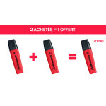 Stabilo boss original surligneur pointe biseaut�e 2 et 5 mm - rouge fluo - offre 2 achet�s = 1 offert ...