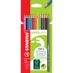 Stabilo crayons de couleur greencolors - couleurs assorties - bo�te de 12