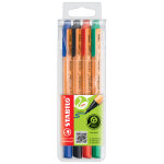 Stabilo greenpoint stylo - feutre pointe moyenne 0, 8 mm - pochette de 4 couleurs