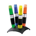 Stabilo luminator surligneurs set de bureau pointe biseaute 2 et 5 mm - coloris assortis - lot de 4