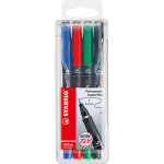 Stabilo ohpen universal stylo - feutre marqueur permanent pointe extra - fine 0, 4 mm - pochette de 4 ...