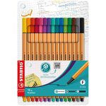 Stabilo point88 stylo - feutre pointe fine - pochette de 15 - couleurs assorties