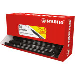 Stabilo stylo - feutre pointmax pointe large 0, 8 mm en nylon - noir - bote de 30