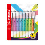 Stabilo swing�cool surligneurs�pointe biseaut�e 1�et�4�mm - coloris assortis fluos - etui de 8