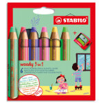 Stabilo woody 3in1 crayon de couleur - etui carton de 6 crayons + taille - crayon - coloris pastel Stabilo woody 3in1 crayon de couleur - etui carton de 6 crayons + taille - crayon - coloris pastel