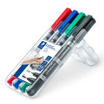Staedtler lumocolor marqueur permanent duo pointes ogives fine et moyenne (0, 6mm et 1, 5mm) - 4 couleurs ...