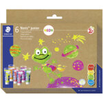 Peinture aux doigts noris junior fluo, carton de 6