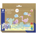 Peinture doigts noris junior pastel, carton de 6