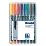 Staedtler pochette de 8 feutres lumocolor encre permanente. coloris assortis. pointe moyenne 1mm