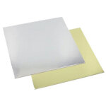 Plat � g�teau carr�, 280 x 280 mm, or / argent