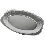Starpak plat de service en aluminium, ovale, 430 x 290 mm