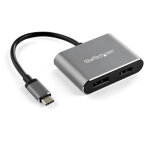 Startech. com adaptateur multiport usb - c vers displayport ou hdmi - 4k 60 hz - convertisseur 2 - en ...